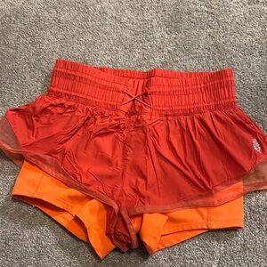 FP Movement by Free People Red and Orange Athletic Shorts